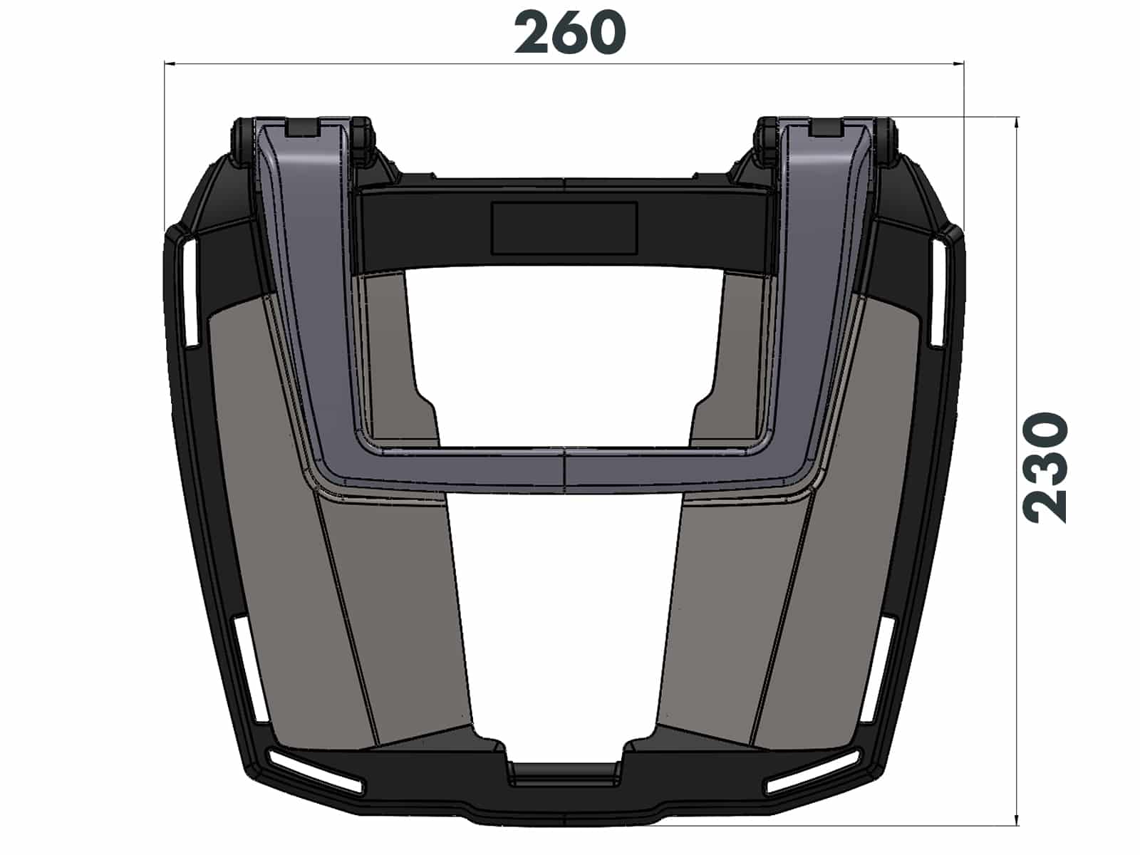 Alurack topcasecarrier black for Yamaha TMAX 530 ABS (2012-2017)