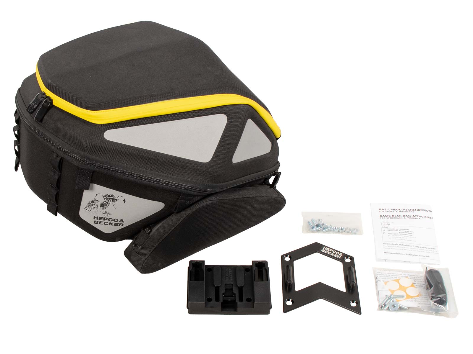 Royster rear bag incl. Basic fastening adapter - black/yellow