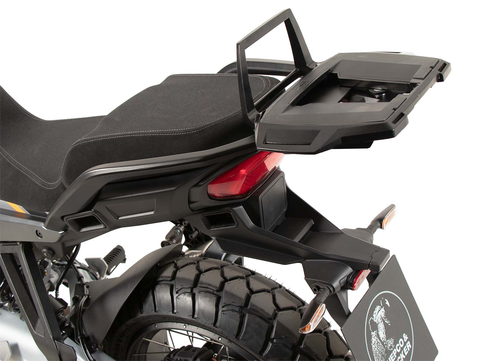 Alurack top case carrier black for combination with original rear rack for Moto Guzzi Stelvio (2024-)