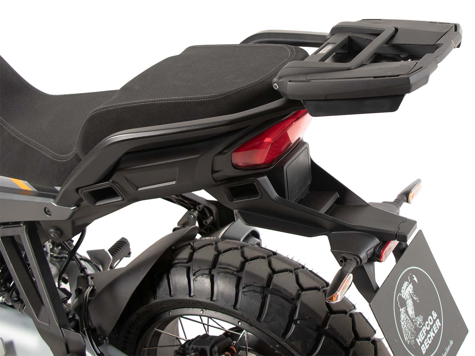 Easyrack topcasecarrier black for combination with original rear rack for Moto Guzzi Stelvio (2024-)
